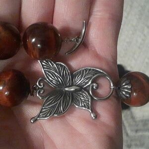 South African Tigers Eye necklace with butterfly closure.  So pretty.